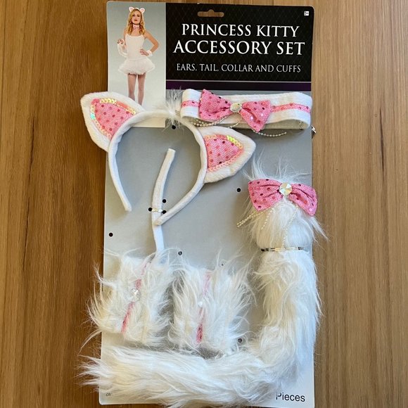 5-Piece Princess Kitty Accessory Set - Ears, Tail, Collar and Cuffs - Picture 2 of 4